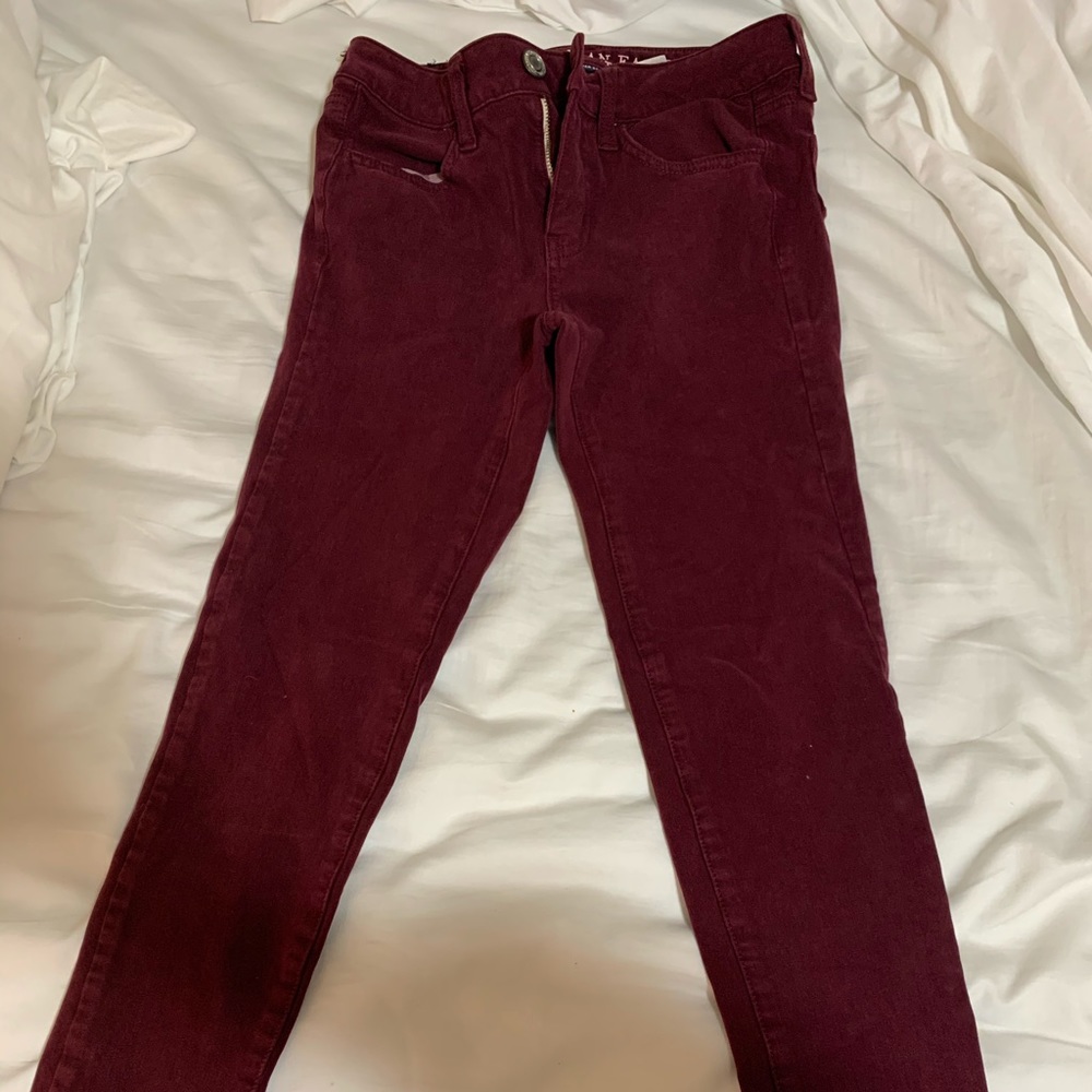A.E. Burgundy Jeggings Short